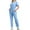 Light Blue, variant on Scrubs for Women Set 2 Piece Nurse Uniform Short Sleeve V Neck Tie Waisted Tops Straight Leg Pants Medical Workwear