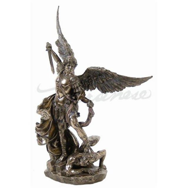 WU74997A4 Saint Michael sur le Démon avec l'Épée Figurine de Fonte à Froid