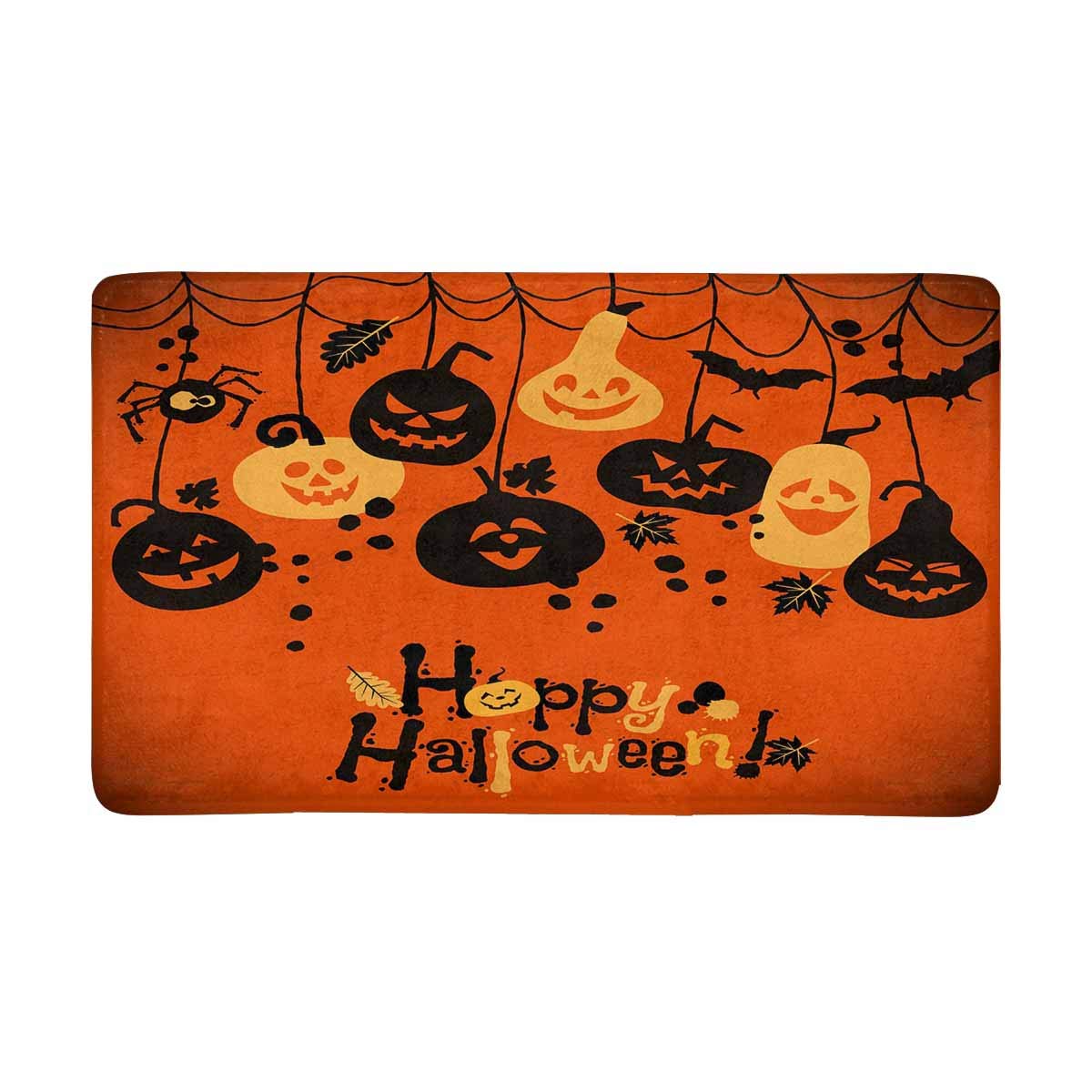 POP Halloween Background of Cheerful Pumpkins Doormat Entrance Mat