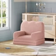 thumbnail image 5 of Pink 2-in-1 Teddy Fleece Convertible Kids Sofa, Fold Out Toddler Lounge Couch Playroom Furniture, 5 of 7