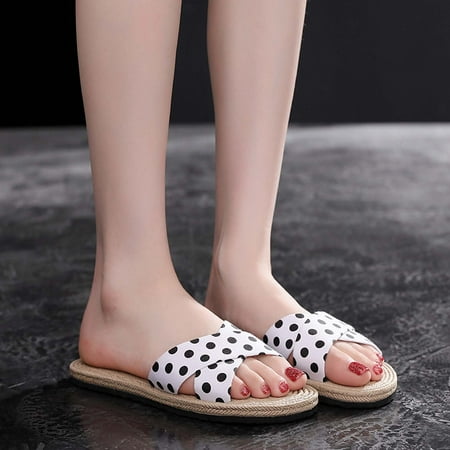 

Winter Savings Clearance! SuoKom Sandals Women Summer Ladies Slippers Polka Dot Polka Dot Holiday Beach Shoes Slippers Shoes for Women