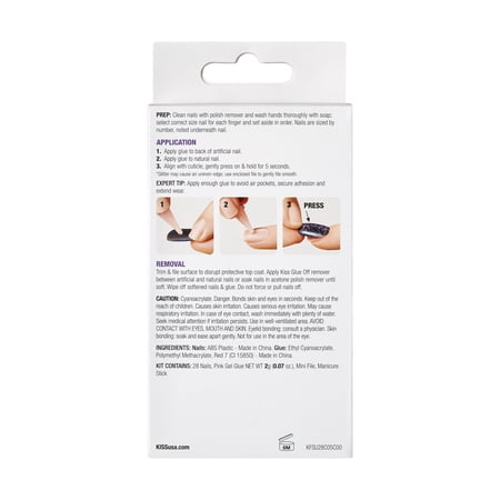 KISS Gel Fantasy Ready-to-Wear Fake Nails, ‘Aim High’, 28 Count
