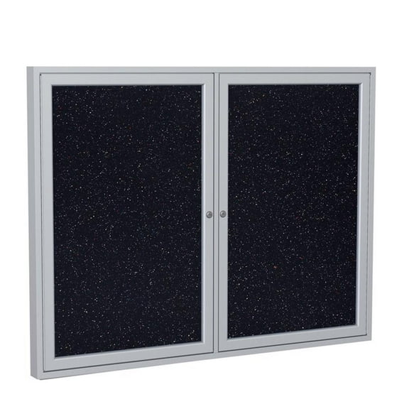 Ghent's 36" x 48" 2 Door Enclosed Rubber Bulletin Board in Multi-Color