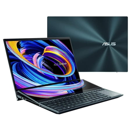 ASUS ZenBook Pro Duo 15 OLED UX582 Laptop, 15.6 OLED 4K Touch Display, i7-12700H, 16GB, 1TB, GeForce RTX 3070 Ti, ScreenPad Plus, Windows 11 Home, Celestial Blue, UX582ZW-AB76T