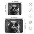 thumbnail image 3 of Cat with Glasses Dish Drying Mat 16x18 Absorbent Microfiber Draining Rack Pad for Kitchen Counter Sink, 3 of 8