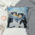 thumbnail image 2 of Fenyluxe Winter Penguin Pillow Cover Single Pack,Cartoon Cute Animals Farmhouse New Years Decor Reversible Throw Pillow Cover Case,Abstract Snowflake Retro Blue Print Square Cushion Cover Set White, 2 of 5
