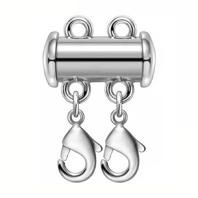 Jubipavy Necklace Layering Clasps Magnetic Slide Lock Clasp Necklace Connector Multi Strands Slide Tube Clasps