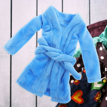 FRCOLOR  Doll Bathrobe Outfit Accessory Miniature Party for Dolls Sky-blue