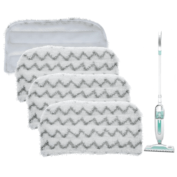 4Pack Steam Mop Replacement Pads for Shark Steam Mop S1000 S1000A S1000C S1000WM S1001C S2001, Floor Steamer Pads Washable, Reusable Microfiber Cleaner Pads