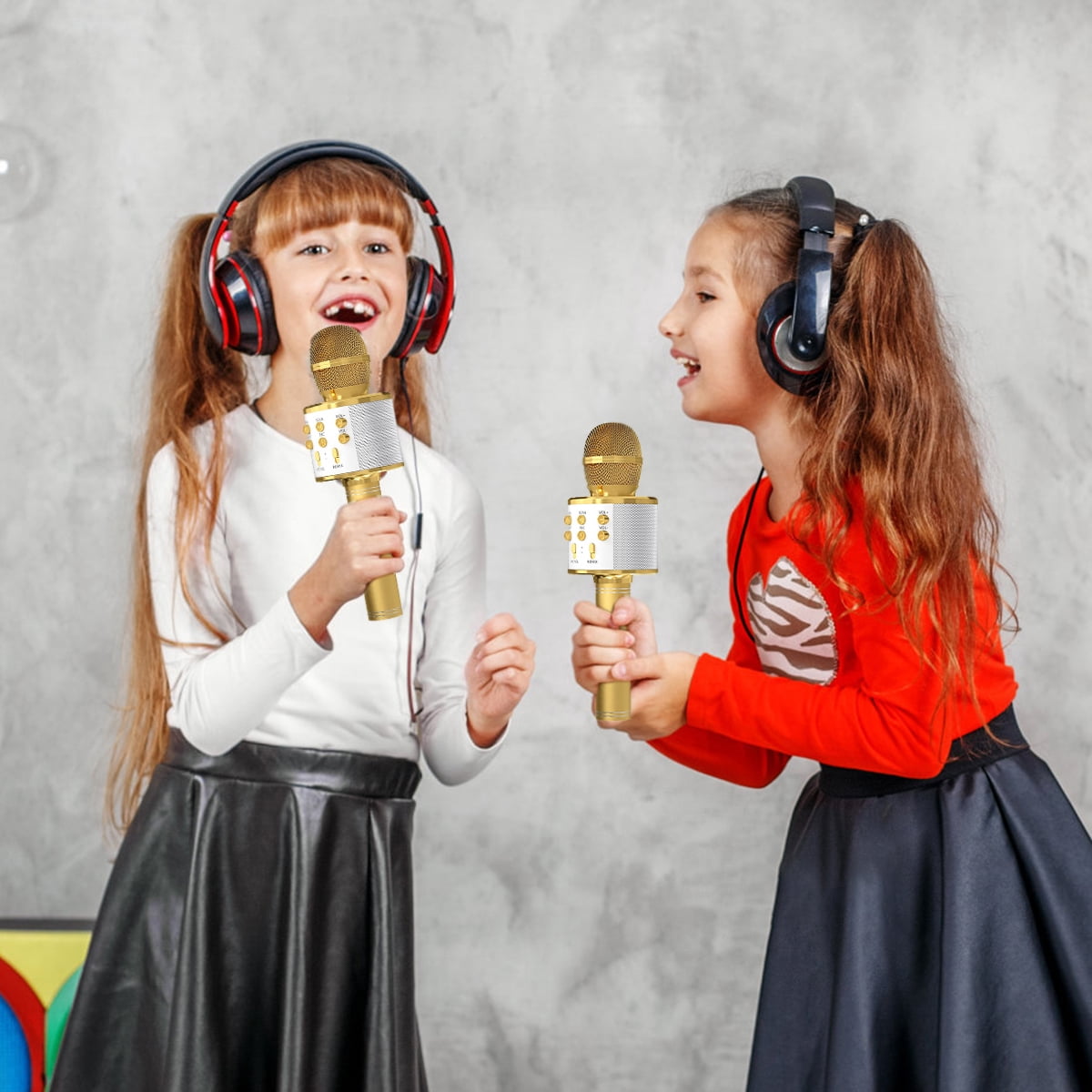 PayUSD Wireless Microphone for Kids Bluetooth Karaoke Microphone for adults 5-in-1 Portable Handheld Mic Speaker Birthday Christmas Gifts Toys for Girls Boys Adults All Age, Golden