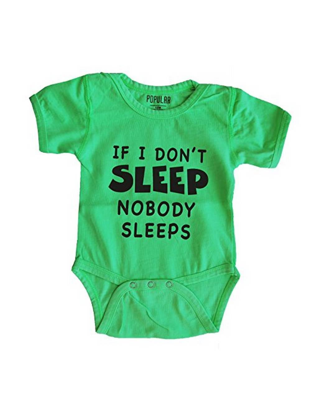 Baby Gift Personalised Baby Vest Bodysuit Funny If I Don't Sleep Nobody Sleeps 