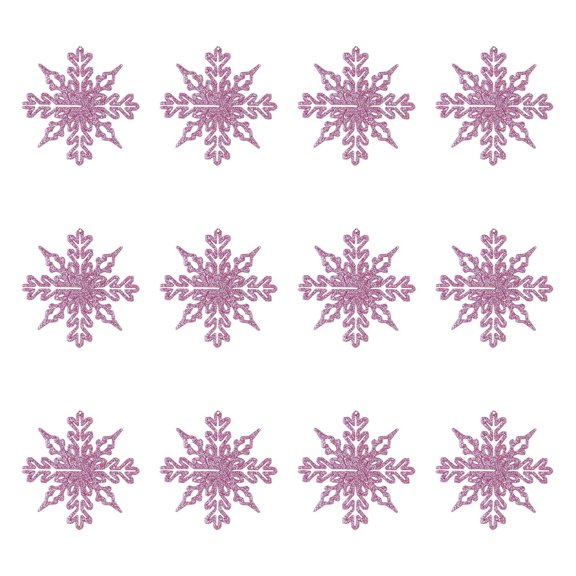 A Christmas Plastic Snowflake Hanging Ornaments 12-Pack 10Cm Tree Decorations Holiday Festival Home Decor