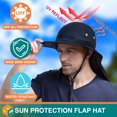 thumbnail image 3 of SUN CUBE Sun Hat for Men, Wide Brim Fishing Hat Neck Flap Cover Men Women, Hiking Safari, UV Sun Protection Summer Gardening Beach Camping UPF 50+, Navy, 3 of 8
