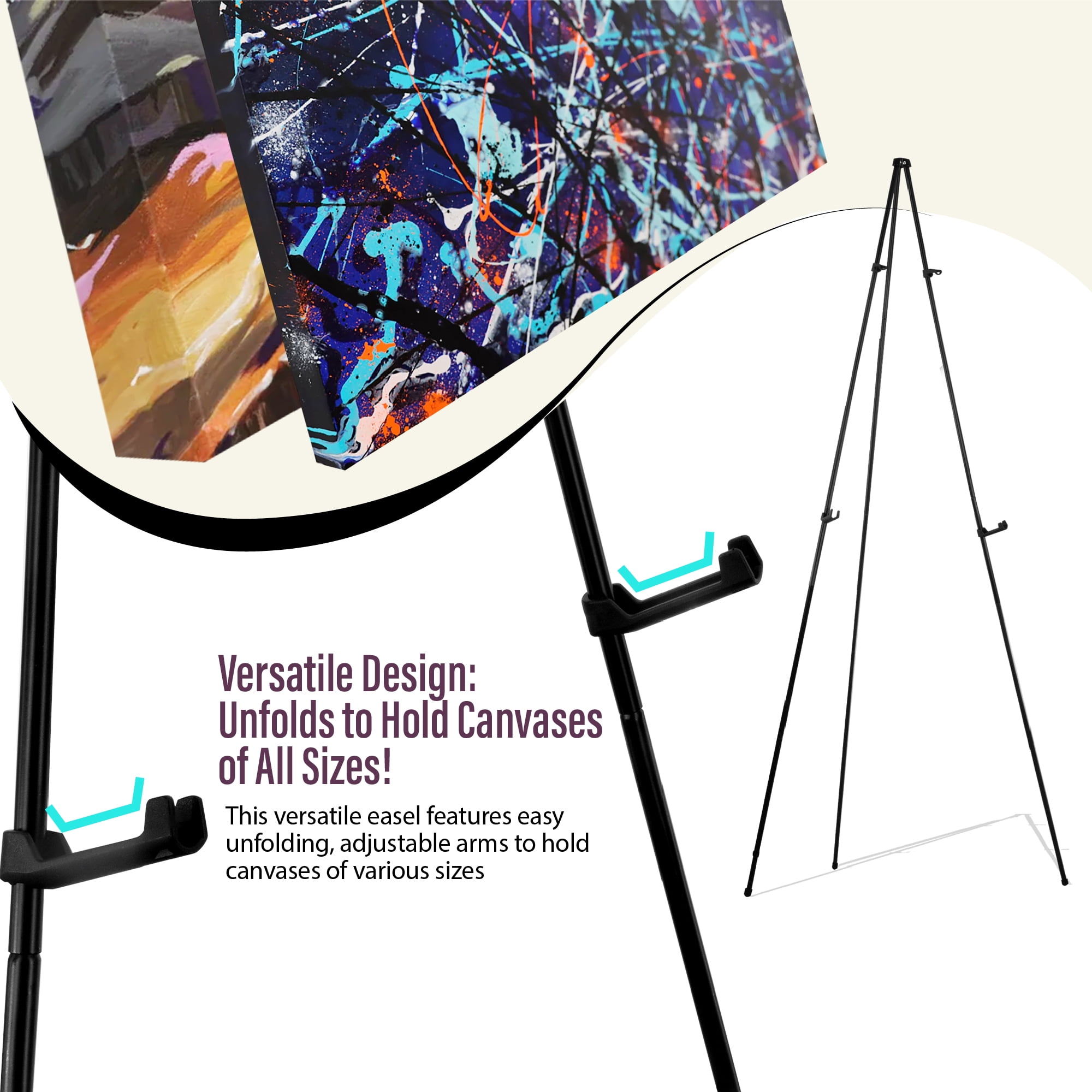 Pintar Easel Stand for Painting and Display - 63" Portable Metal Tripod Standing Art Easel with Bag, Foldable Easel Stand