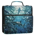 thumbnail image 4 of 3 Ring Zipper Binder with Shoulder Strap Waterproof Trapper Keeper 2 Inch D-Ring 500 Sheets Capacity Shark Swimming in Fish Schools, 4 of 8