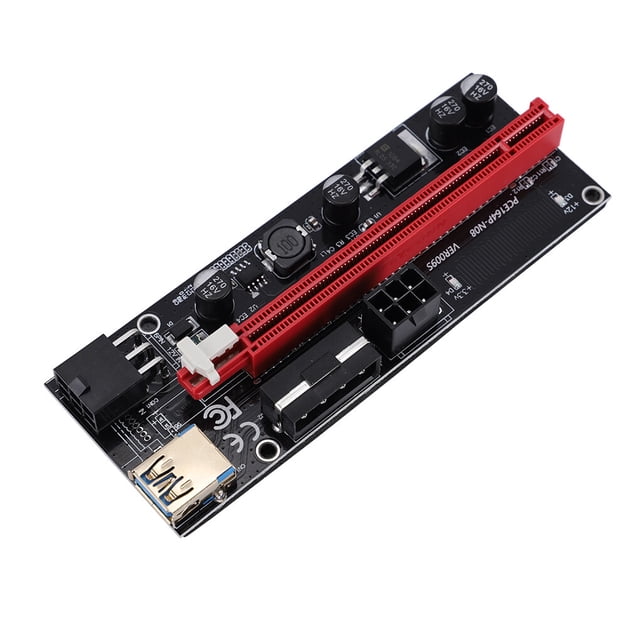 Methold Placa elevadora PCI-E, 6 pines, 4 pines, PCI-E 1x a 16x, tarjeta adaptadora, placa extensora de tarjeta gráfica, Cable USB, Color Impresoras 3D