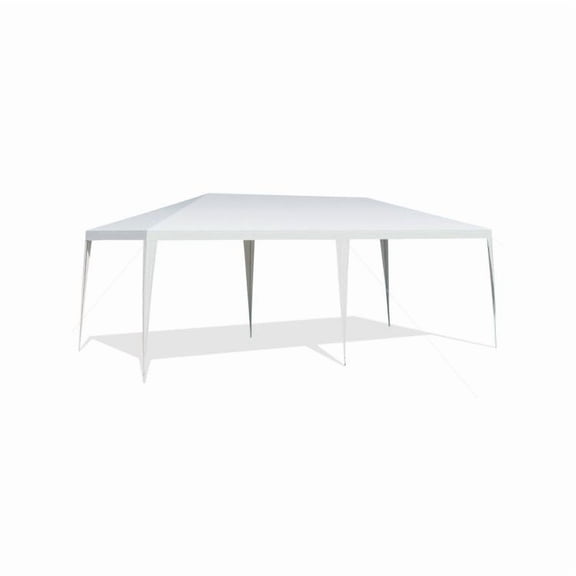 10x20 Waterproof Canopy Tent - White Party Tent with Stakes & Ropes - Outdoor Shade for Camping, BBQ, Events