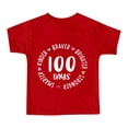 thumbnail image 4 of Tisuna Red 100Th Days Of School Tshirt For Girls Child Cartoon Print Short Sleeve Crew Neck Tops Breathable Soft Little Girls Kids Summer Outfits Size 4-5 Years, 4 of 4