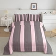 thumbnail image 2 of Castle Fairy Bohemian Thin Vertical Stripe King Size Comforter Sets 3pcs,Boho Wide Band Comforters King Size,Black Pink,Reversible,1 Comforter and 2 Pillowcases, 2 of 6