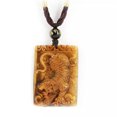thumbnail image 4 of HOOUN Natural Tiger's Eye Lucky Men Gift Carved Pattern Tiger Oblong Pendant, 4 of 7