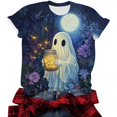 thumbnail image 6 of VKOYWKM Women's Halloween Tshirts Ghost Graphic Tees Casual Round Neck Loose Fit Party Top Spooky Print Short Sleeve T Shirts, 6 of 6