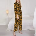 thumbnail image 3 of Kdxio fall leaf Women's Pajama Sets Long Sleeve Button Down Sleepwear Nightwear Soft Pjs Lounge Sets-XX-Large, 3 of 7