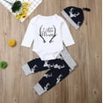 thumbnail image 5 of Douhoow Newborn Baby Boy Clothes Little Man Romper Deer Print Pants Hat 2Pcs Outfit Set, 5 of 9