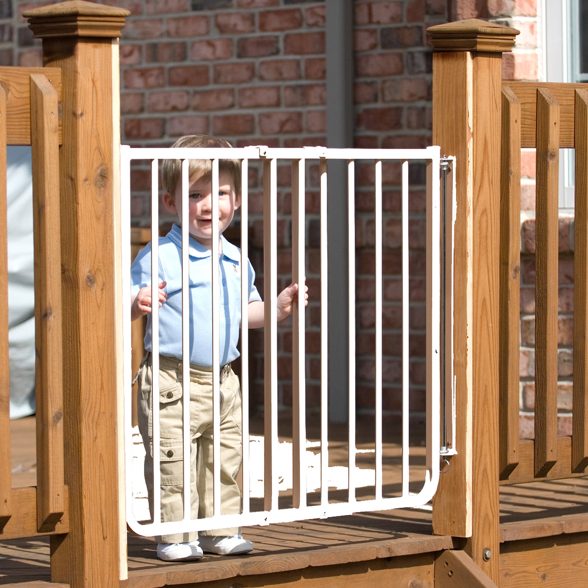 Outdoor Child Safety Gate, White Wooden Baby Gates For Stairs