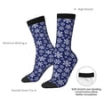 thumbnail image 4 of KLL Snowflakes On Dark Blue Print Cool Socks Men's Women's Crew Socks Funny Crazy Novelty Stockings, 4 of 6