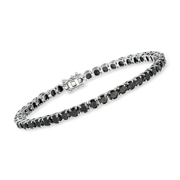 Ross-Simons 12.00 ct. t.w. Black Spinel Tennis Bracelet in Sterling Silver, Women's, Adult