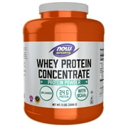 NOW Sports Nutrition, Whey Protein Concentrate, 24 G with BCAAs, Unflavored Powder, 5-Pound