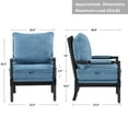 thumbnail image 6 of Duhome Elegant Lifestyle Victorian Linen Solid Print Comfy Upholstered Armchair, Black/Blue, 6 of 7