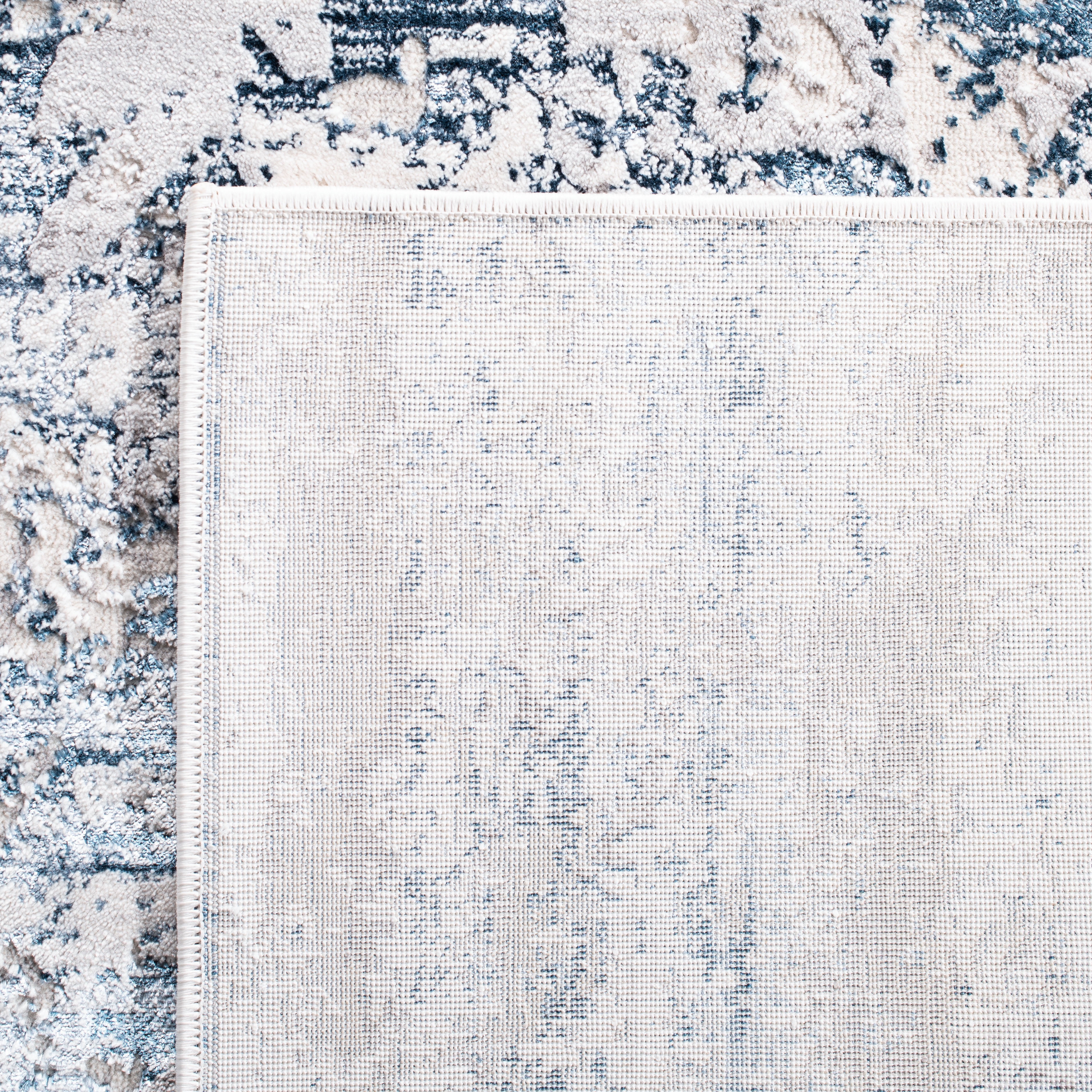 SAFAVIEH Amalfi Cian Distressed Runner Rug, Cream/Navy, 2' x 8'