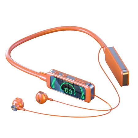 JOGZMZ 120 Hours Playback Earphones Digital Display Wireless Headphones Bluetooth 5.3 Neckband Sport
