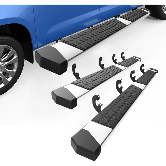 6" Running Boards for 2019-2026 Chevy Silverado/GMC Sierra 1500 (Excl 2019 Ld/Lt), 2020-2026 2500 HD 3500 HD Side Steps, Black Textured Stainless Steel Nerf Bars