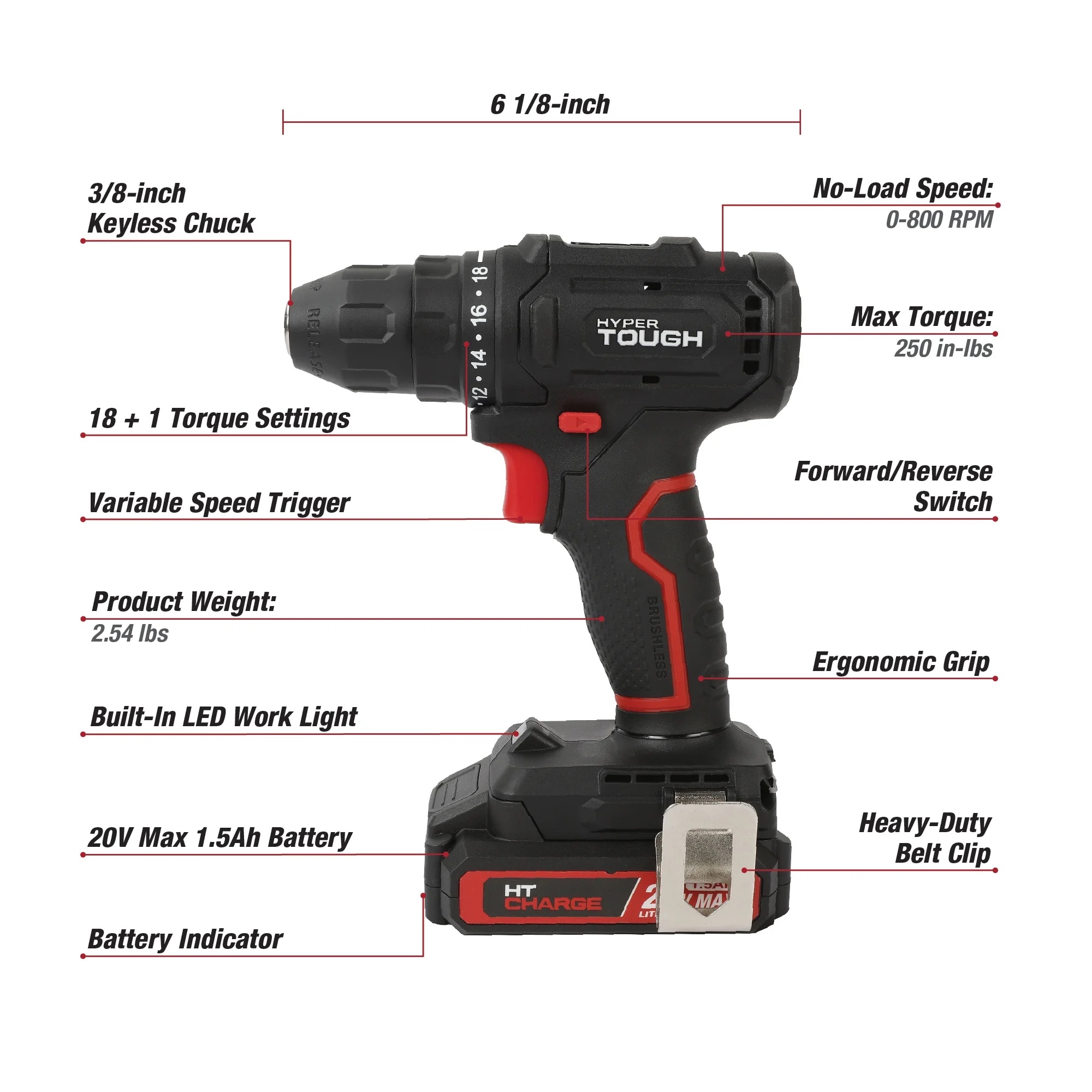 Hyper Tough 20V Cordless Drill Kit with 70 Accessories photo 2