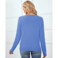 thumbnail image 3 of QUALFORT Women’s 100% Cotton V Neck Long Sleeve Pullover Sweater – Soft Lightweight Knit Top, 3 of 7