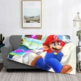 thumbnail image 5 of Lsque Mario Print Flannel Throw Blanket, Ultra-soft Blanket for Bed, Couch, Car, Hypoallergenic Anti-pilling blanket-80"x60", 5 of 8