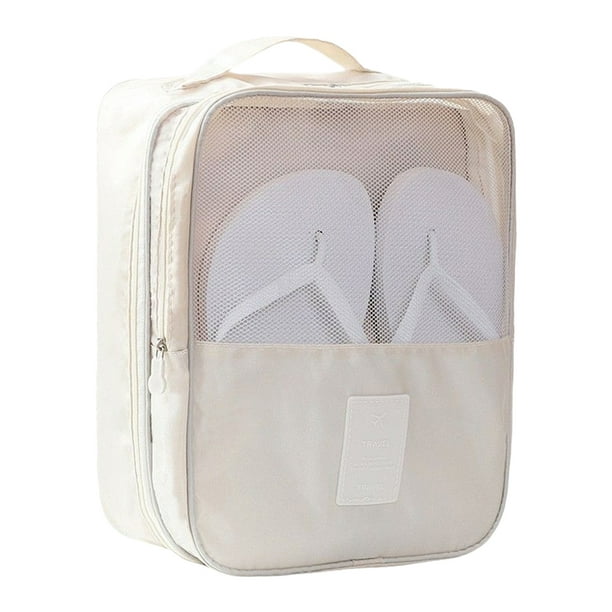 Qarigey Bolsa de almacenamiento de zapatos, zapatillas de deporte, bolsa con cremallera a prueba de polvo y agujero de malla, organizador de soporte para Envolturas para manijas de equipaje Beige Qarigey AP012004-04