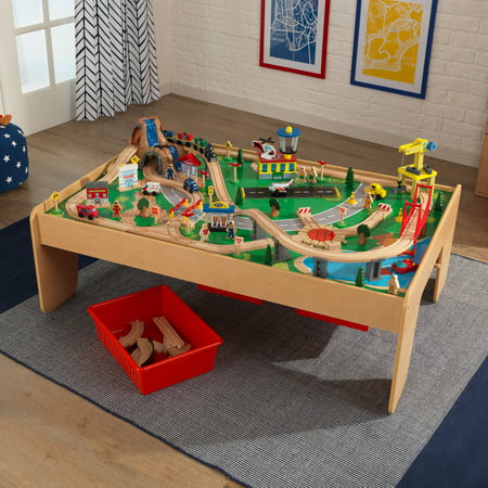 KidKraft Waterfall Mountain Train Set & Table with 120 accessories (Best Small Train Table)