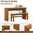 thumbnail image 4 of LKTART Counter Height Bar Set for 2, Fluted Upholstered Stools, Brown Kitchen, 4 of 9