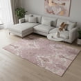 thumbnail image 2 of HomeRoots 662967 8 x 10 ft. Blush & Ivory Ikat Washable Machine Made Rectangle Area Rug with UV Protection, 2 of 9