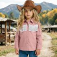 thumbnail image 2 of Faraee Girls Boys Western Cowboy Fringe Shirt Long Sleeve Cute Collared Retro Casual Blouses Shirts Kids Tassel Button Down Cowboy Tops 5-14 Years, 2 of 6