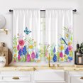 thumbnail image 3 of Innerwin Tringle à Rideau Poche Fente Panneau Rustique Imprimé Floral Aquarelle Rideaux Courts Anti-Moisissure Traitement de Fenêtre Style-4 27 Pouces*47 Pouces(70*120cm)*2, 3 of 5