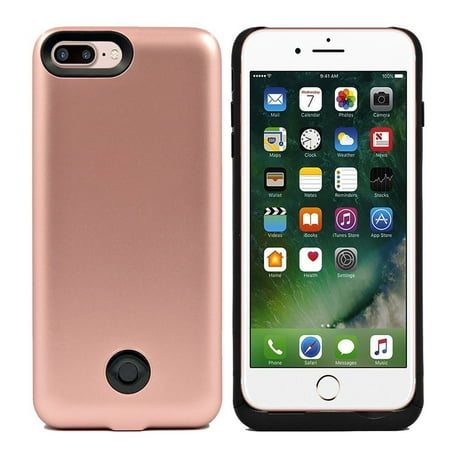 iPhone 8 Plus,iPhone 7 Plus Battery Case, 9000mAh Protable Rechargeable Extended Charging Backup Battery Case for iPhone 7 Plus 5.5 inch (rose gold)