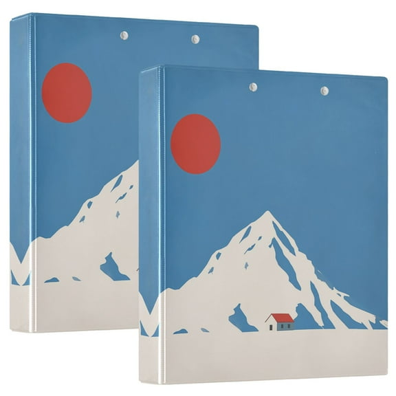 FORMRS 3 Ring Binder 1.5 inch with Pockets Set of 2 Clip Board 200 Sheets Capacity, Snow Mountain