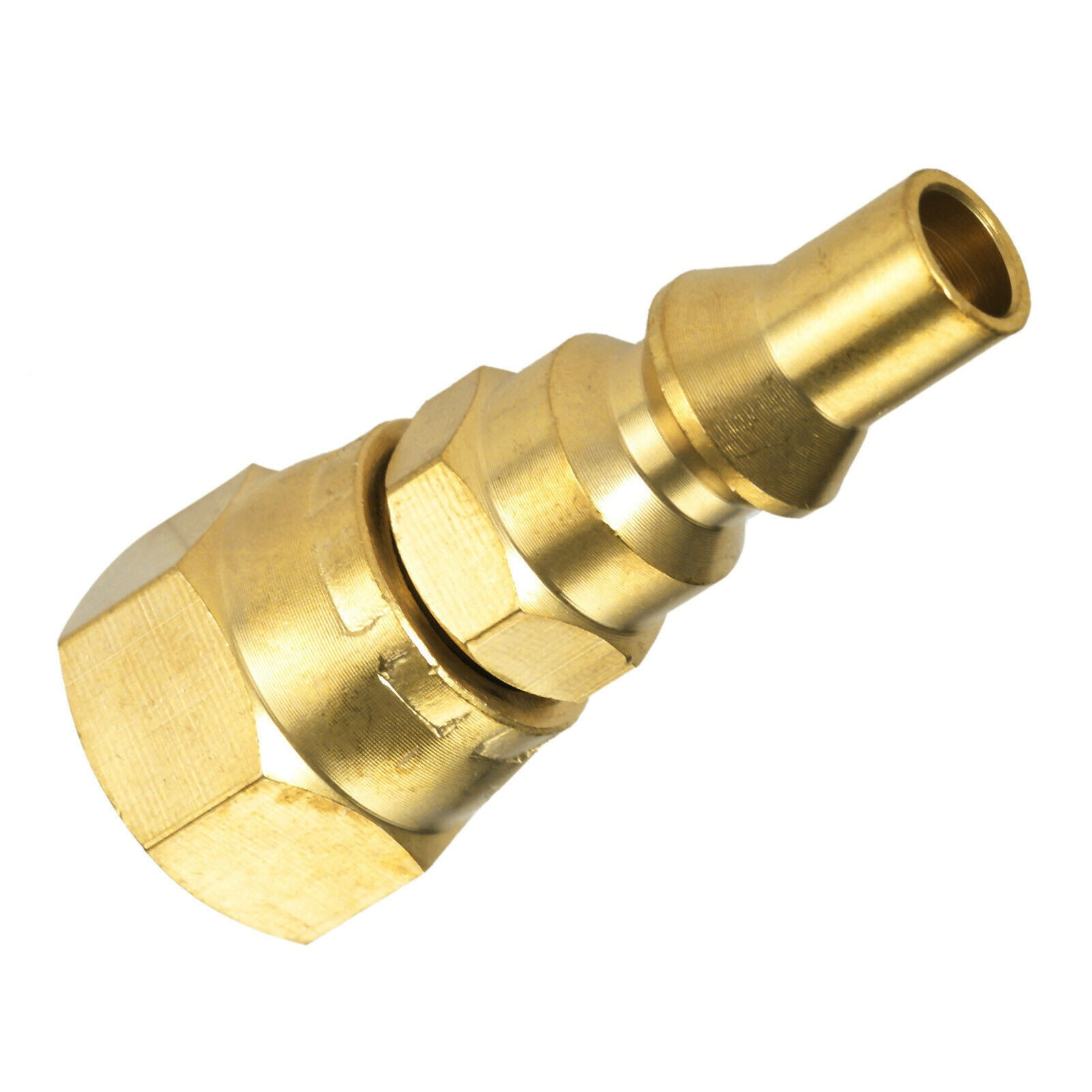 F Fityle Brass Propane Quick Connect Fitting Adapter 10mm/0.39inch Male Thread Connect for RV Portable BBQ Grill 