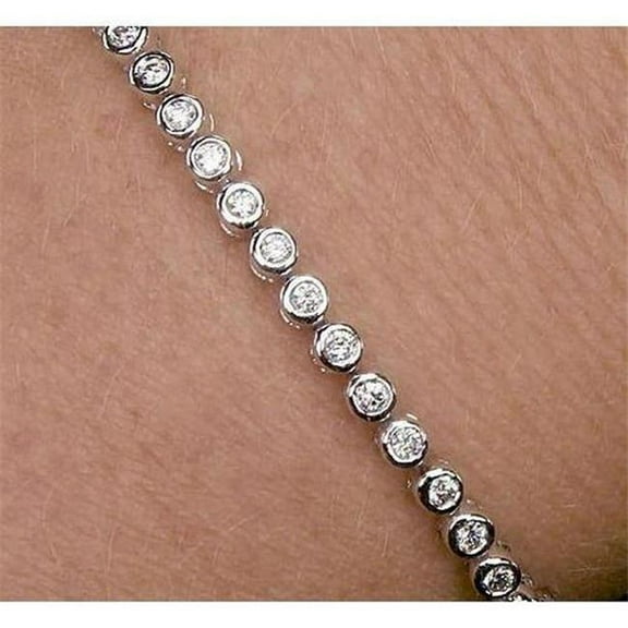 Tennis Diamond 4 CT Bezel Set F Vs1 Bracelet