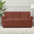thumbnail image 5 of Subrtex 7-Piece Stretch Sofa Slipcover Sets with 3 Backrest Cushion Covers and 3 Seat Cushion Covers (Sofa, Brick), 5 of 8
