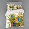 thumbnail image 2 of Ambesonne Spring Bedding Set 3 Pcs, Modern Peacock Feathers, Twin XL, Blue Green Pale Brown, 2 of 3